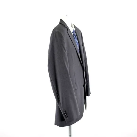 Dkny 2 Wool Gray Striped 2 Button Piece Suit 40R Or Slim 42R 35/31 Mid Rise Flat